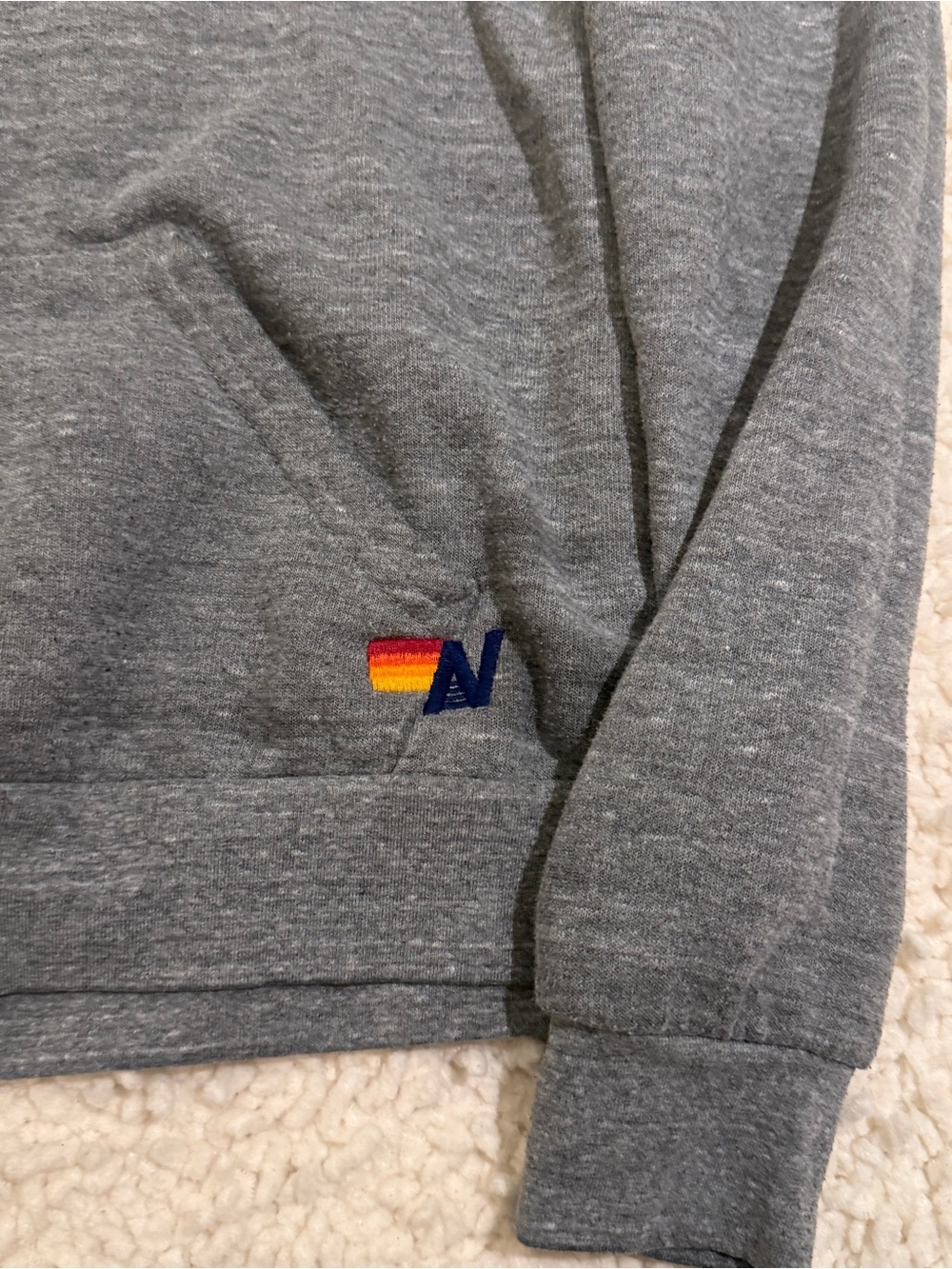Aviator Nation Gray Hoodie with Rainbow Mountain Graphic - Picture 2 of 6